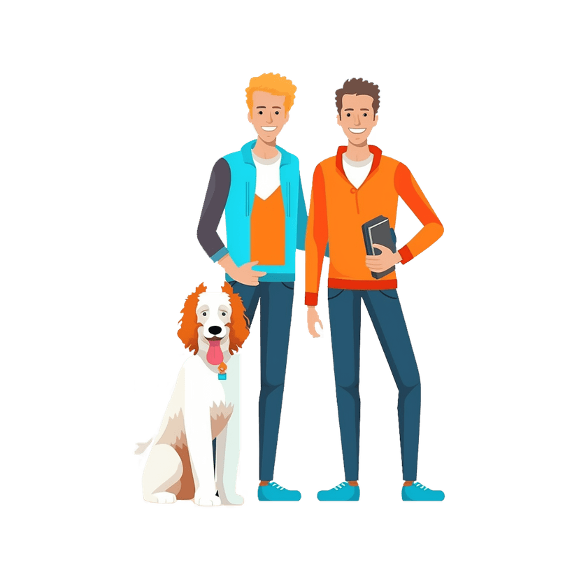 Founders with their dog